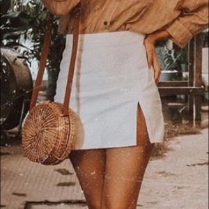 White Denim Skirt